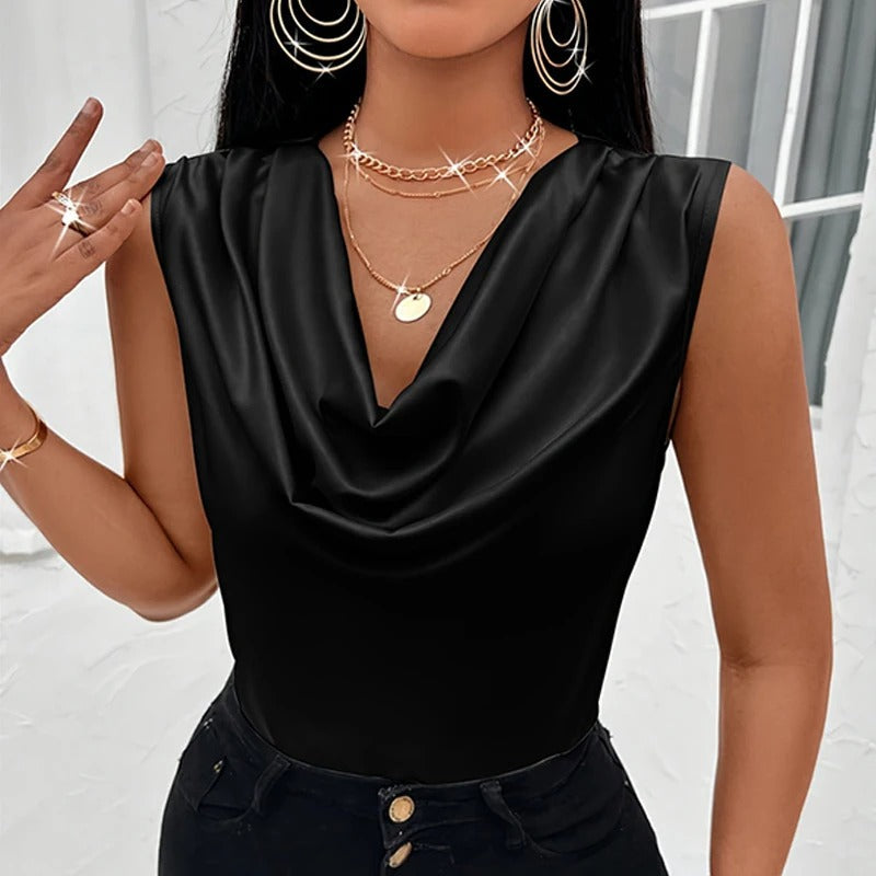 BRITTANY | TOP EN SATIN ÉLÉGANT