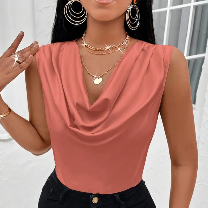 BRITTANY | TOP EN SATIN ÉLÉGANT