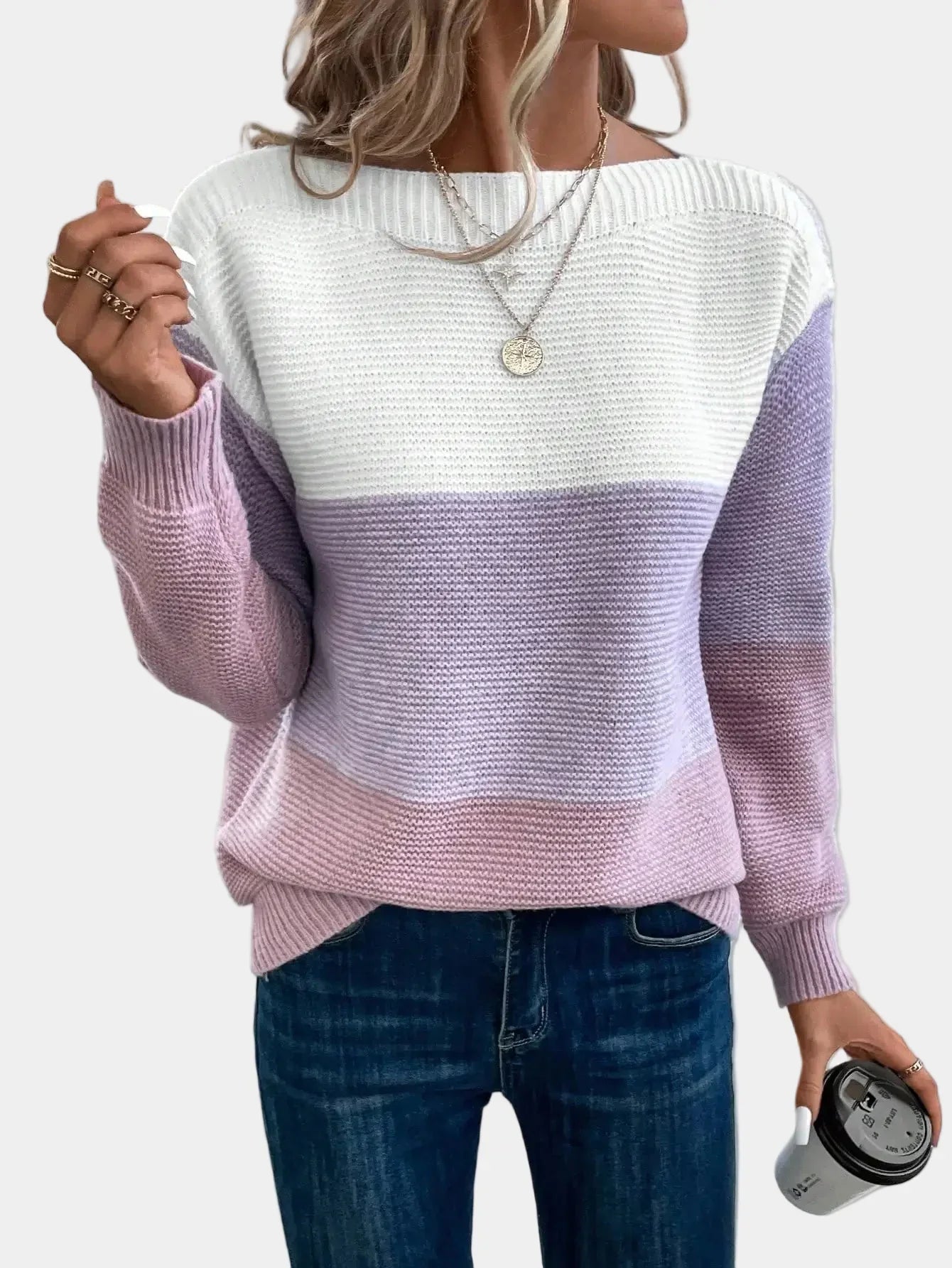 Cyraline | Pull Tricoté Ombre Stylé