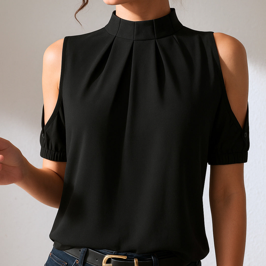BRIANNE | BLOUSE PLISSÉE ÉLÉGANTE À MANCHES FENDUES