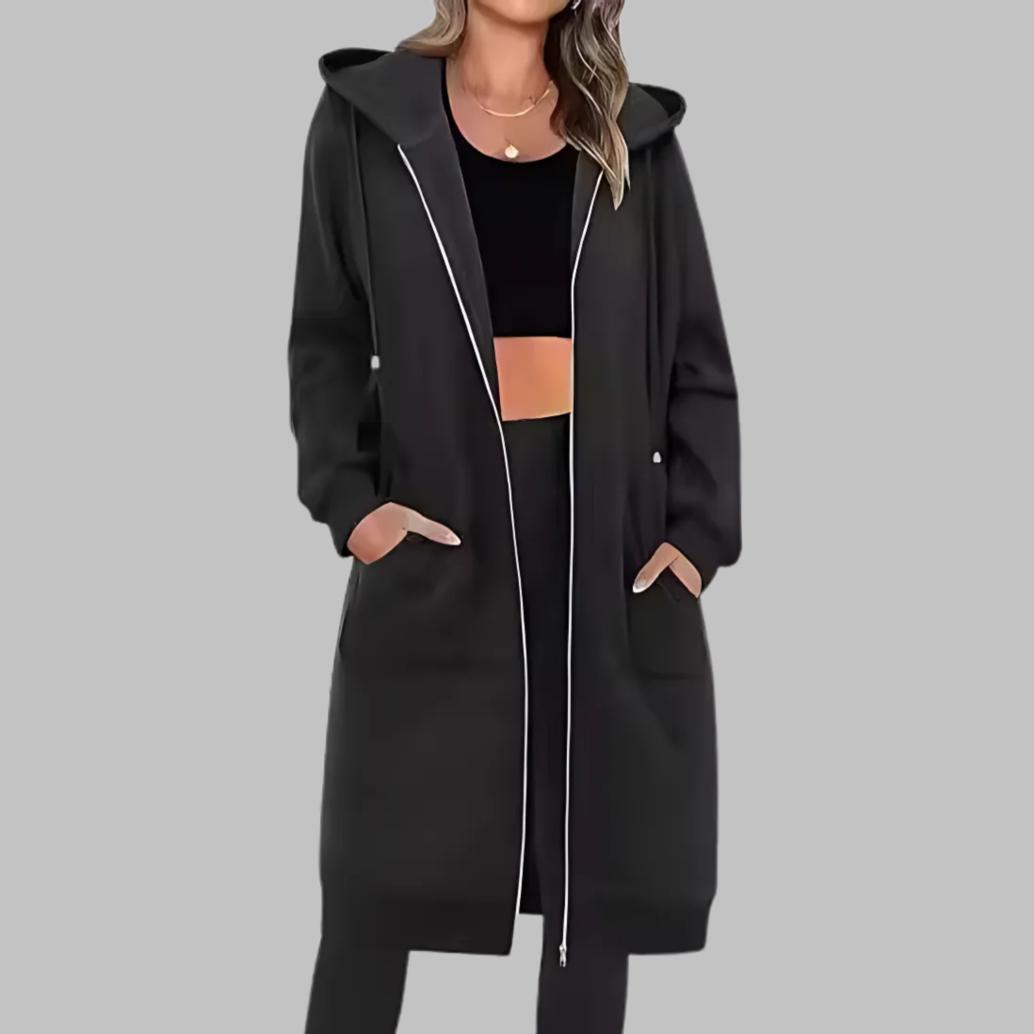 TIOMARA™ - Casual Zip Up Oversized Long Jacket