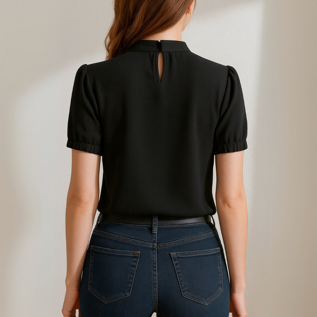 BRIANNE | BLOUSE PLISSÉE ÉLÉGANTE À MANCHES FENDUES