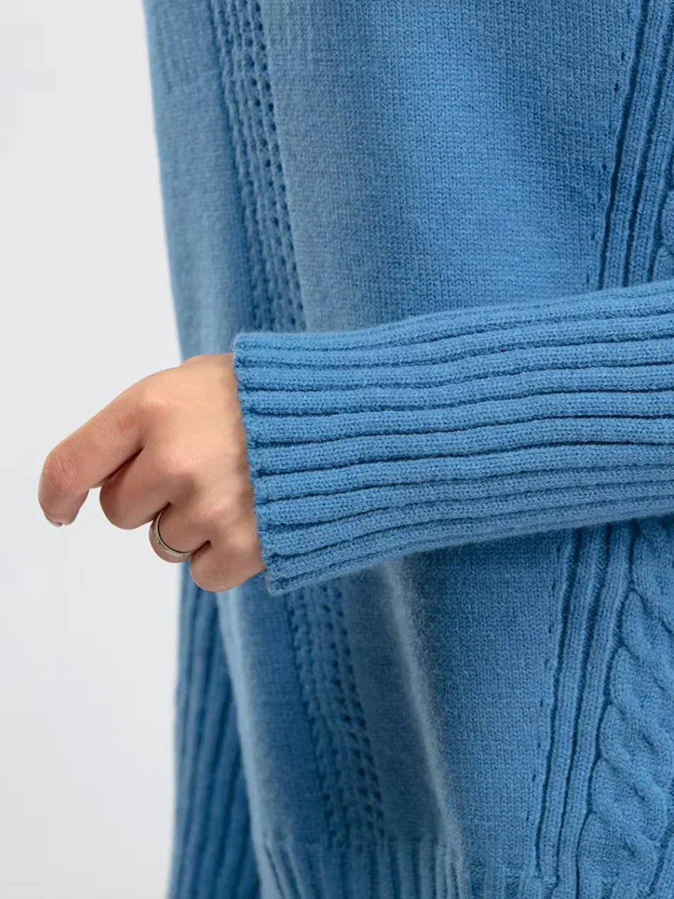 Scarlett | Ensemble de Pull Tricoté à Col Montant Chic et Pantalons Amples