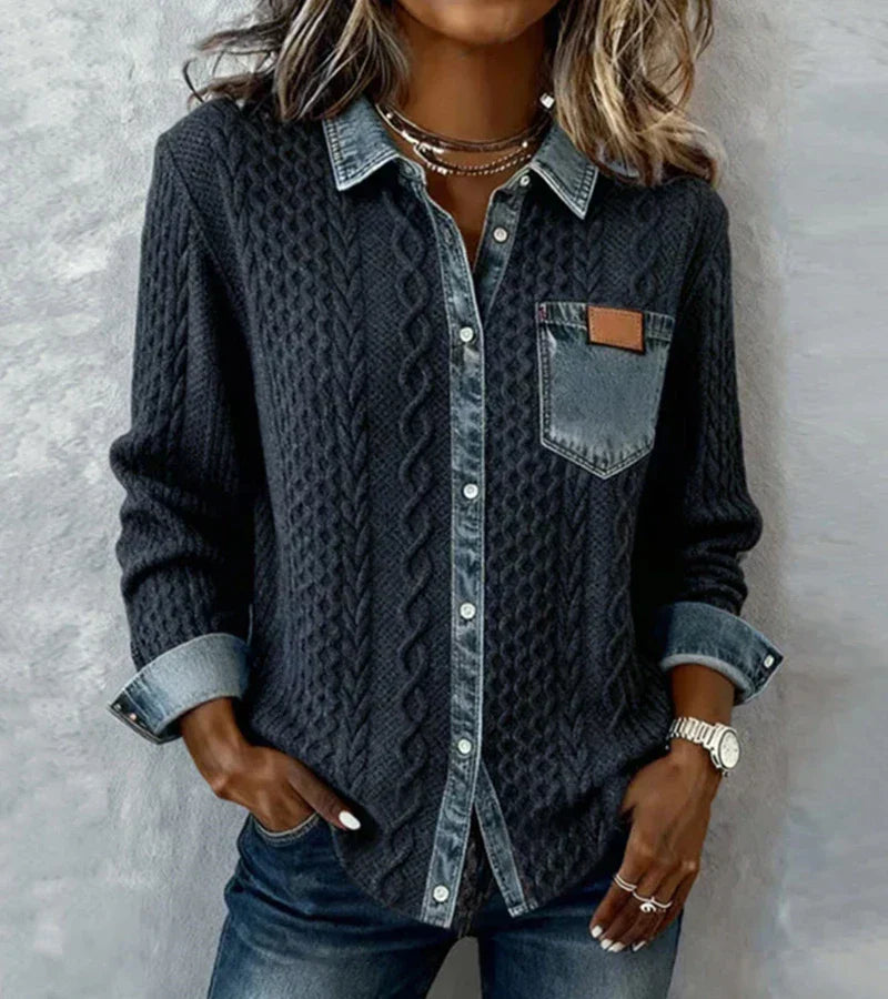 Louise | Chemise en Denim Patchwork