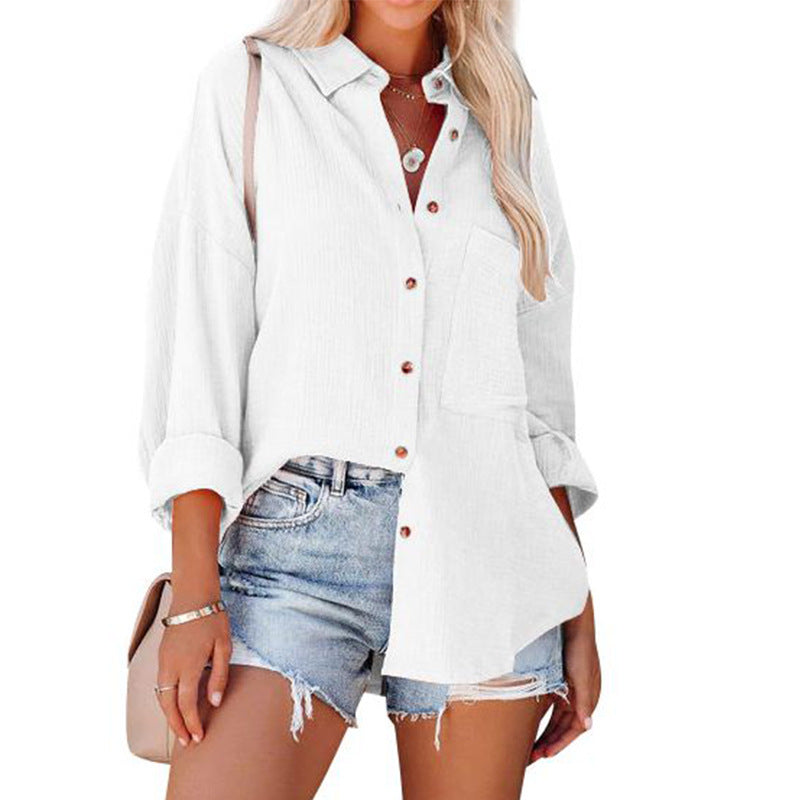 WOLLY™ - Casual Button Down Long Sleeve Blouse