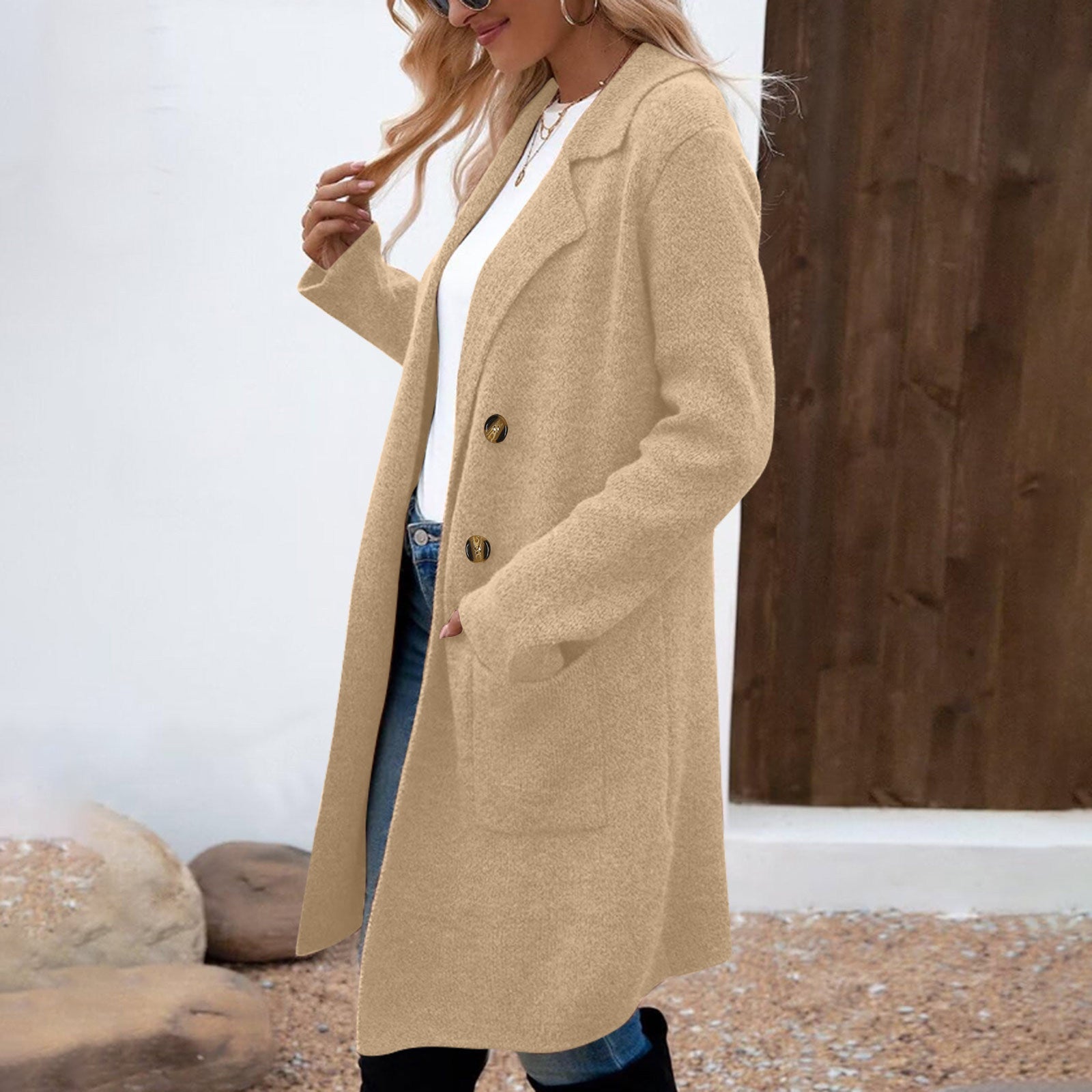 ZAHEKA™ - Casual Long Sleeve Mid Length Coat