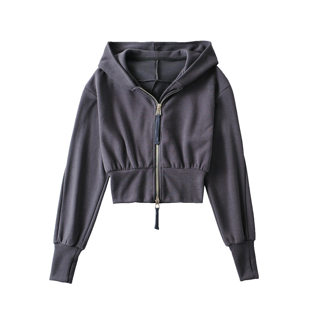 RESLEY™ - Chic Cropped Hooded Zipper Workout Jacket